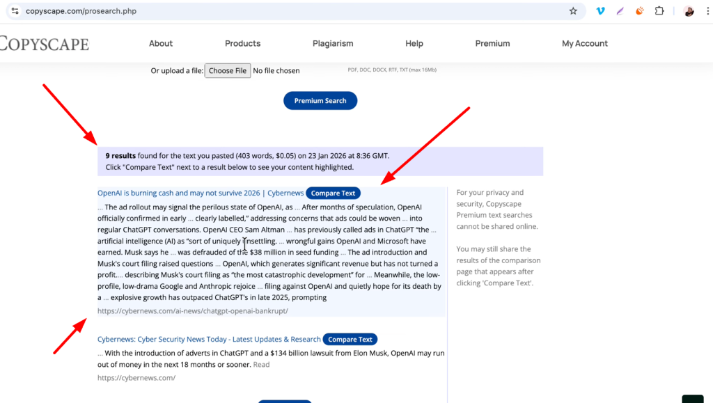 Copyscape Detects Plagiarism