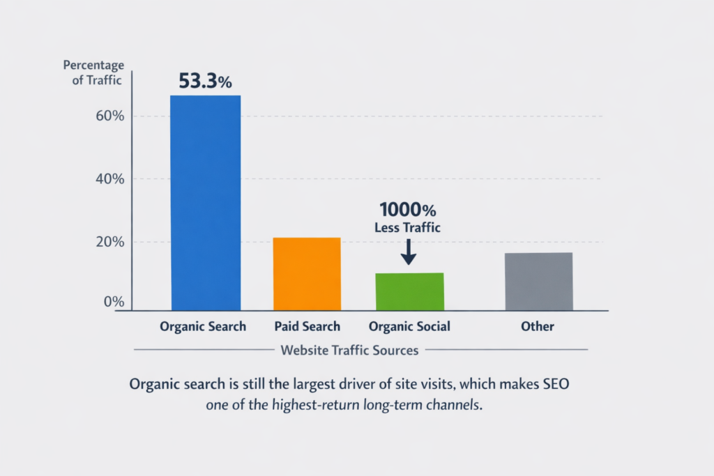 Website Traffic Source Breakdown Stat